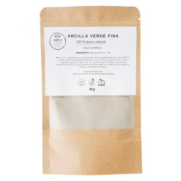 Arcilla verde fina - mascarilla facial para Kapha