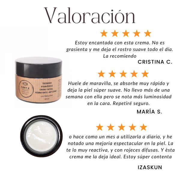 Crema facial TRIDOSHA ligera con retinol vegetal iluminadora antiedad y antimanchas 40 ml (con 30 SPF) - Imagen 4