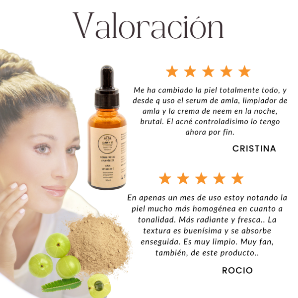 Sérum facial amla vit. C, antimanchas, antigranitos Pitta 30 ml - Imagen 4