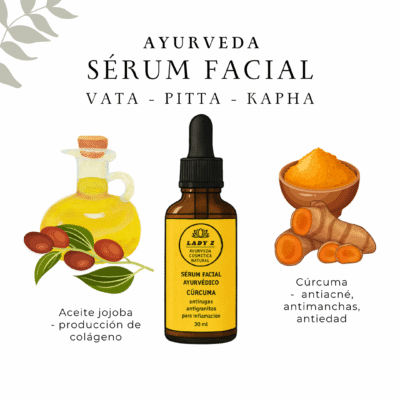 Sérum facial cúrcuma antiedad, antiacné, antimanchas Tridosha 30 ml