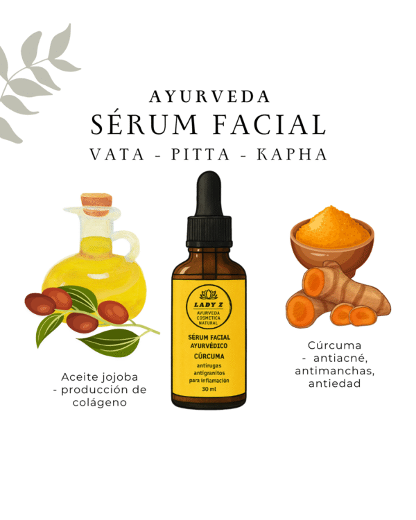 Sérum facial cúrcuma antiedad, antiacné, antimanchas Tridosha 30 ml - Imagen 2