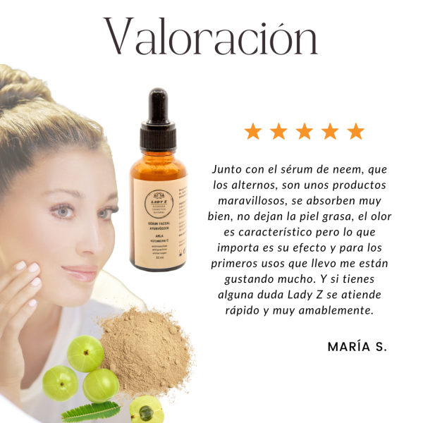 Sérum facial amla vit. C, antimanchas, antigranitos Pitta 30 ml - Imagen 5