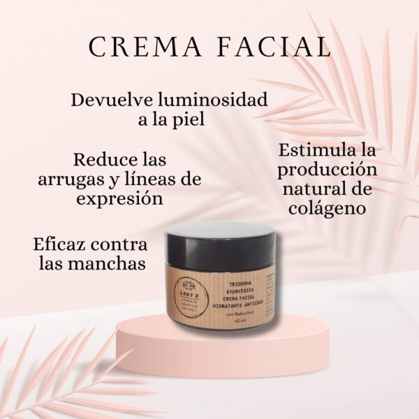 Crema facial TRIDOSHA ligera con retinol vegetal iluminadora antiedad y antimanchas 40 ml (con 30 SPF) - Imagen 3