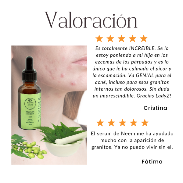 Sérum facial NEEM antiacné, rosácea y antigranitos 30 ml - Imagen 4