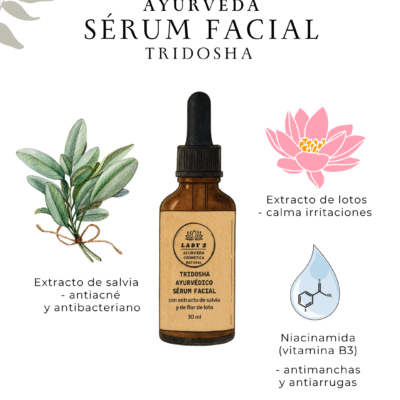 Sérum facial TRIDOSHA con Niacinamida iluminador antiedad y antimanchas 30 ml
