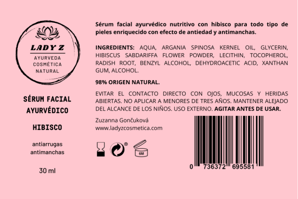 Sérum facial hibisco antiedad, antimanchas Vata-Pitta 30 ml - Imagen 3