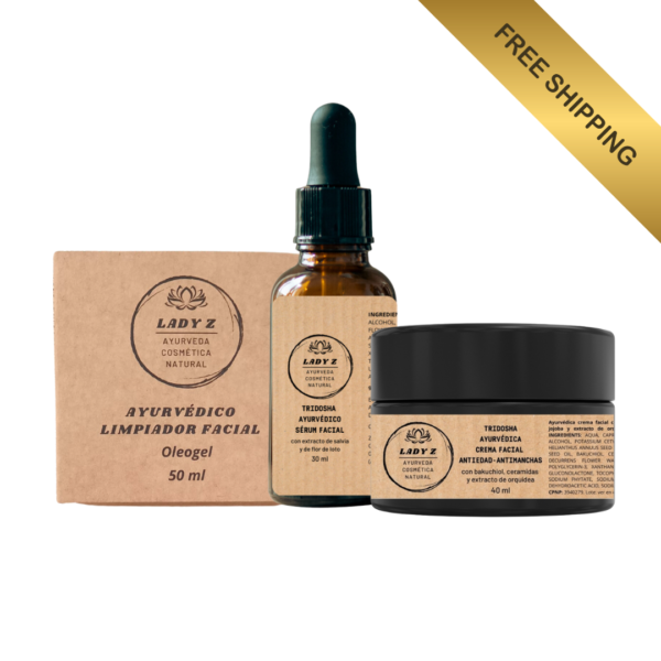 Paquete belleza TRIDOSHA: limpiador + sérum + crema