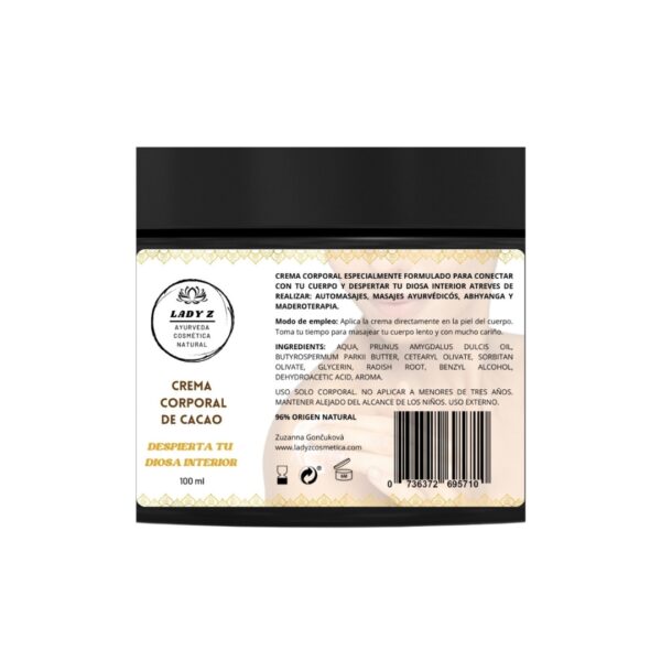 Crema corporal de cacao para despertar a tu diosa interior 100ml