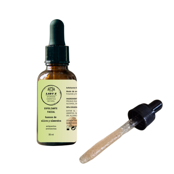 Exfoliante-limpiador facial con huesos de oliva y almendra en gel 30 ml - Imagen 2