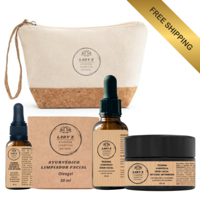 Paquete belleza: limpiador + sérum + crema + contorno + neceser gratuito