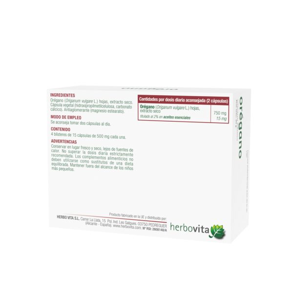 ORÉGANO - sistema respiratorio antiinfeción 60 cápsulas - Imagen 2