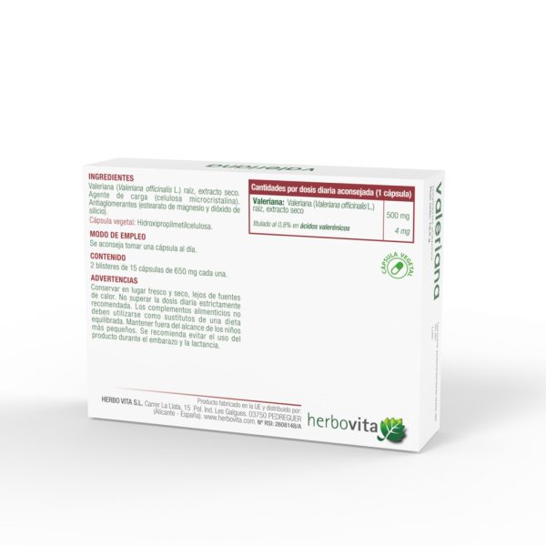 VALERIANA -insomnio, ansiedad y estrés 30 cápsulas - Imagen 2