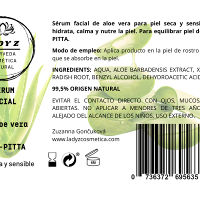 Sérum facial VATA-PITTA con aloe vera 30 ml