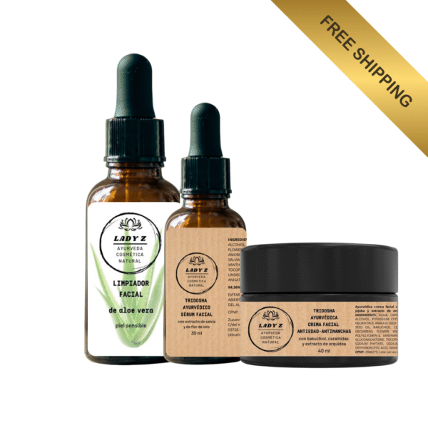 Paquete belleza TRIDOSHA: limpiador + sérum + crema