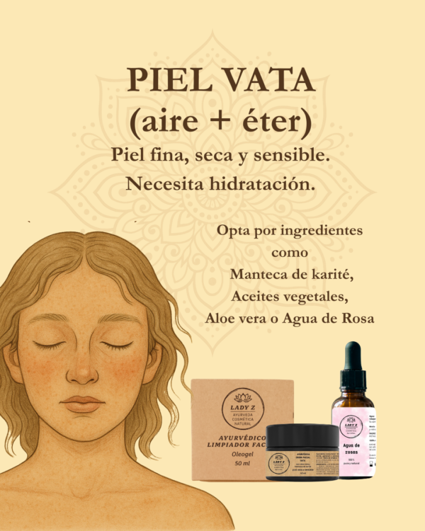 Pack basico VATA: limpiador + tónico + crema - Imagen 2