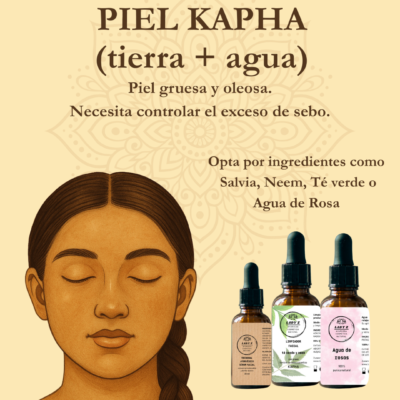 Pack basico KAPHA: limpiador + agua de rosa + serum PIEL GRASA