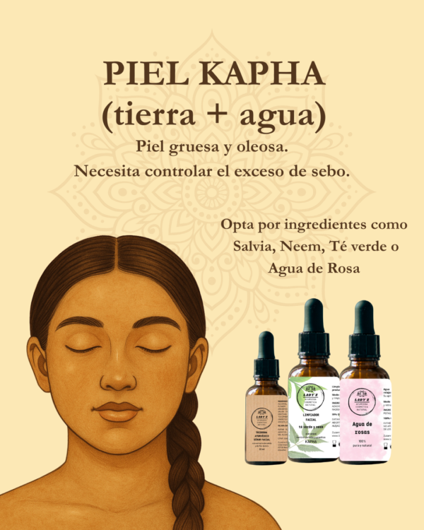 Pack basico KAPHA: limpiador + agua de rosa + serum PIEL GRASA - Imagen 2